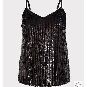 Torrid NWOT Sophie Swing Cami Sequin Black | Plus Size 3X